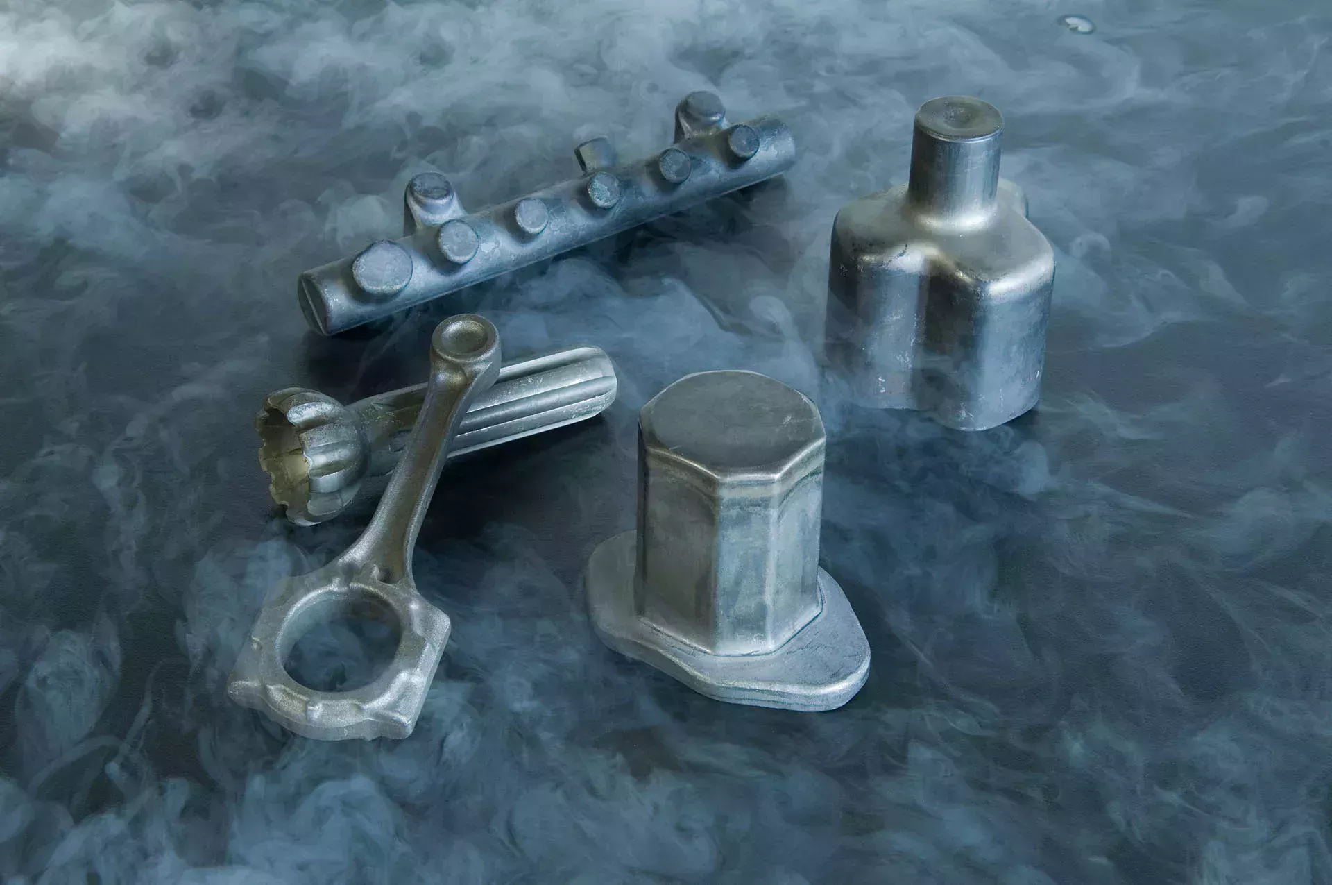 Semi-finished products on a grey background