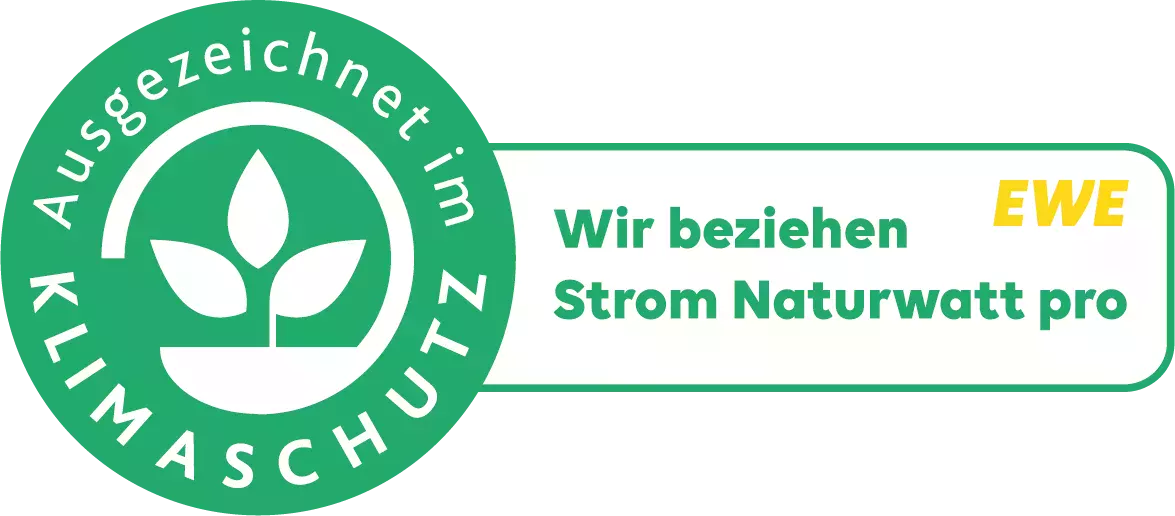 EWE Logo - We purchase electricity Naturwatt pro