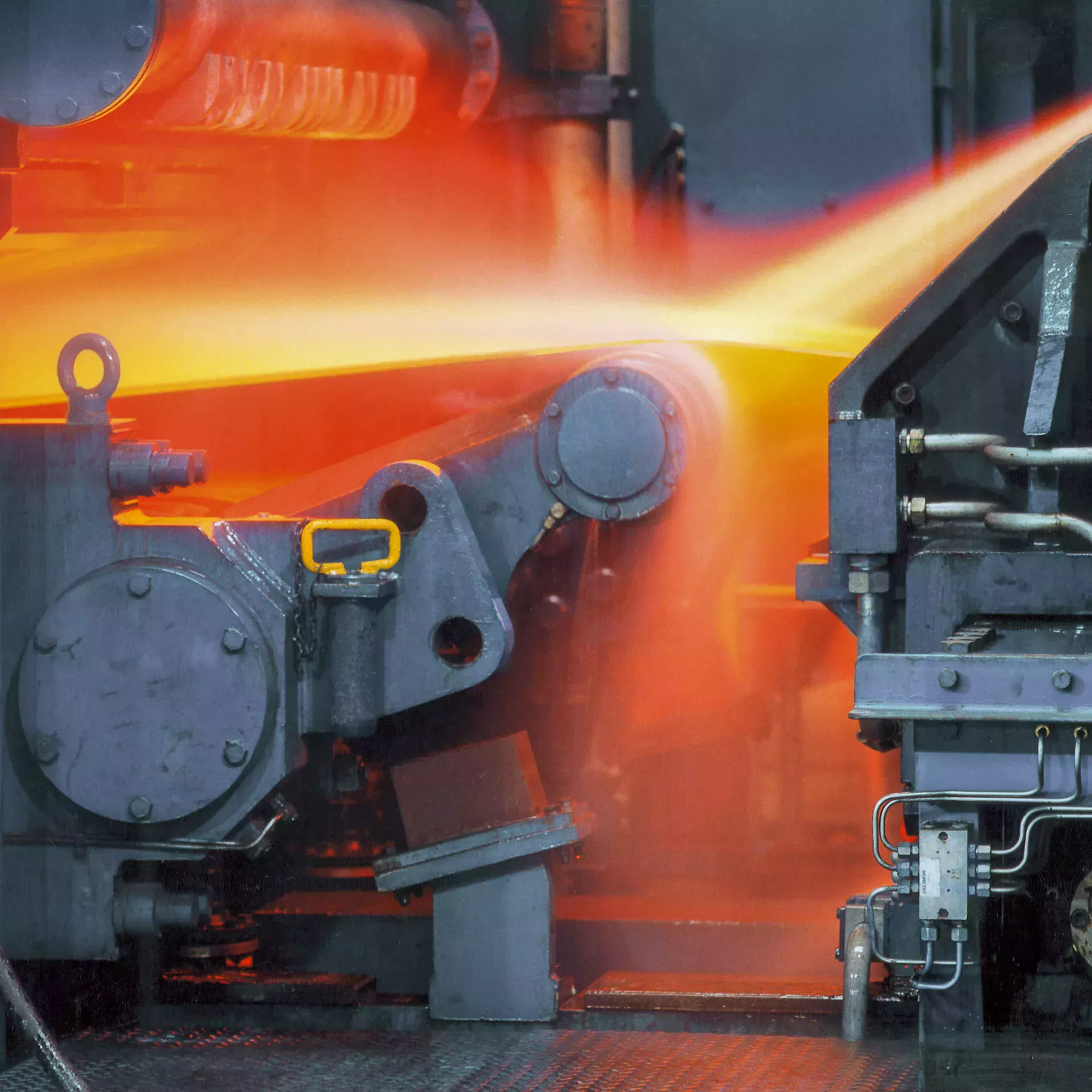 Hot steel in a roller bearing