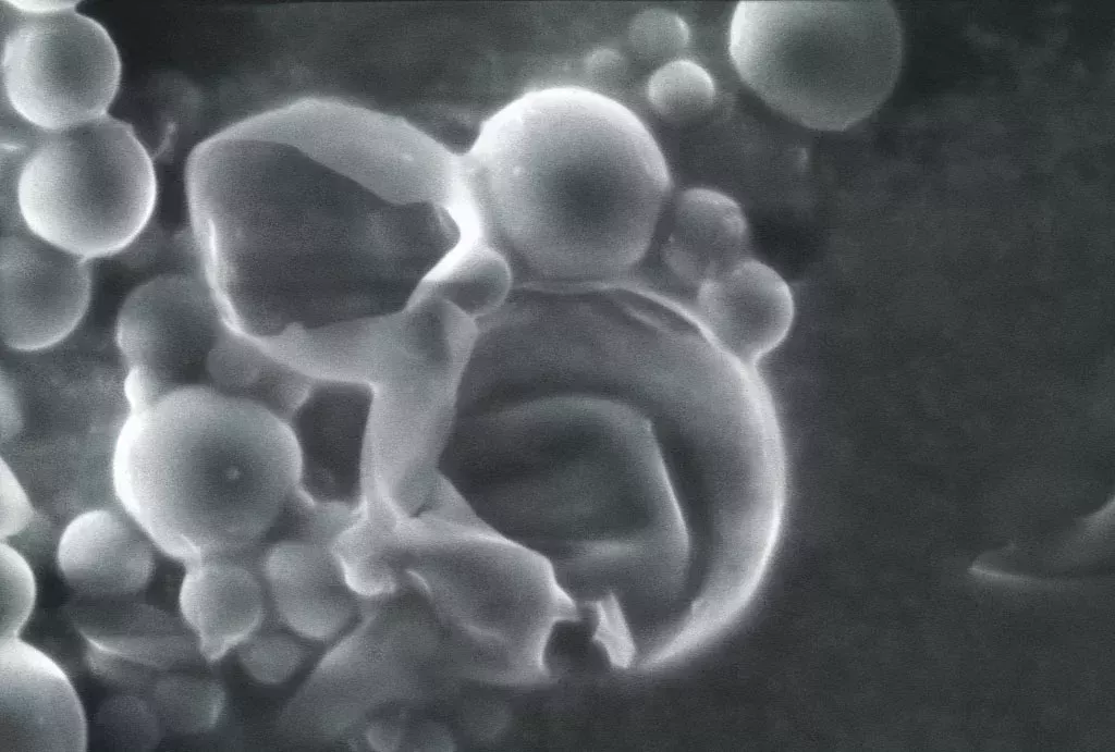 Result of the microcapsules dissolved in water