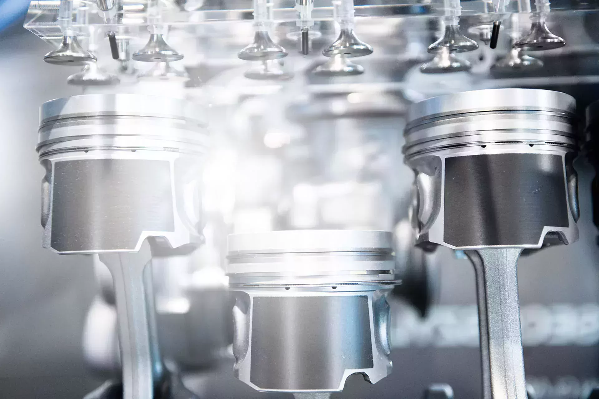 two pistons for bonded coatings