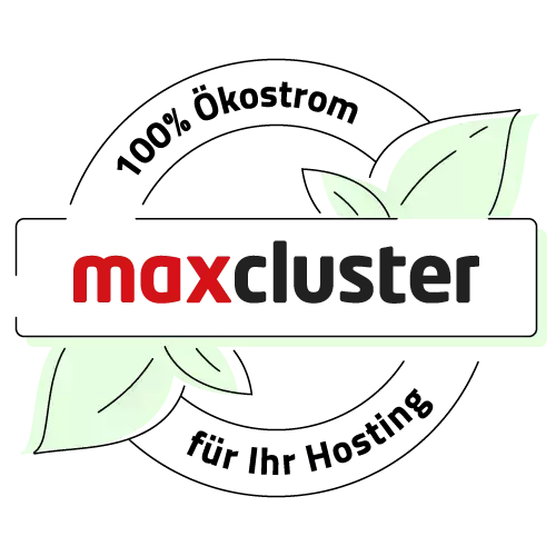 maxcluster 100% green electricity for your hosting logo