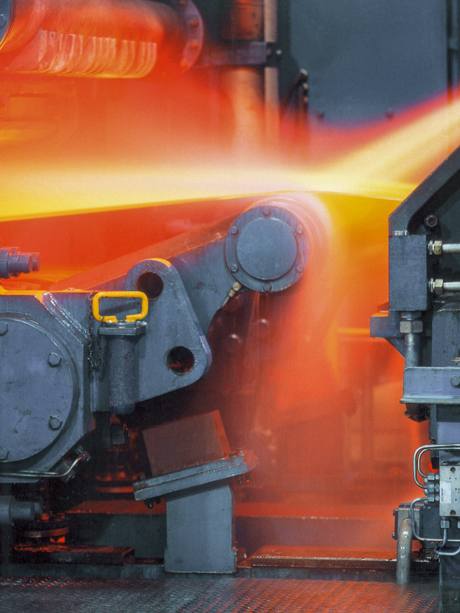 Hot steel in a roller bearing