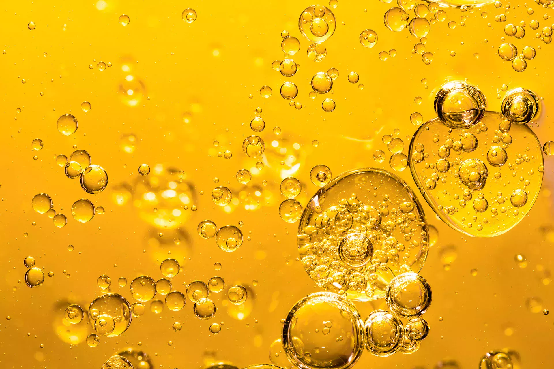 Yellow oil with bubbles