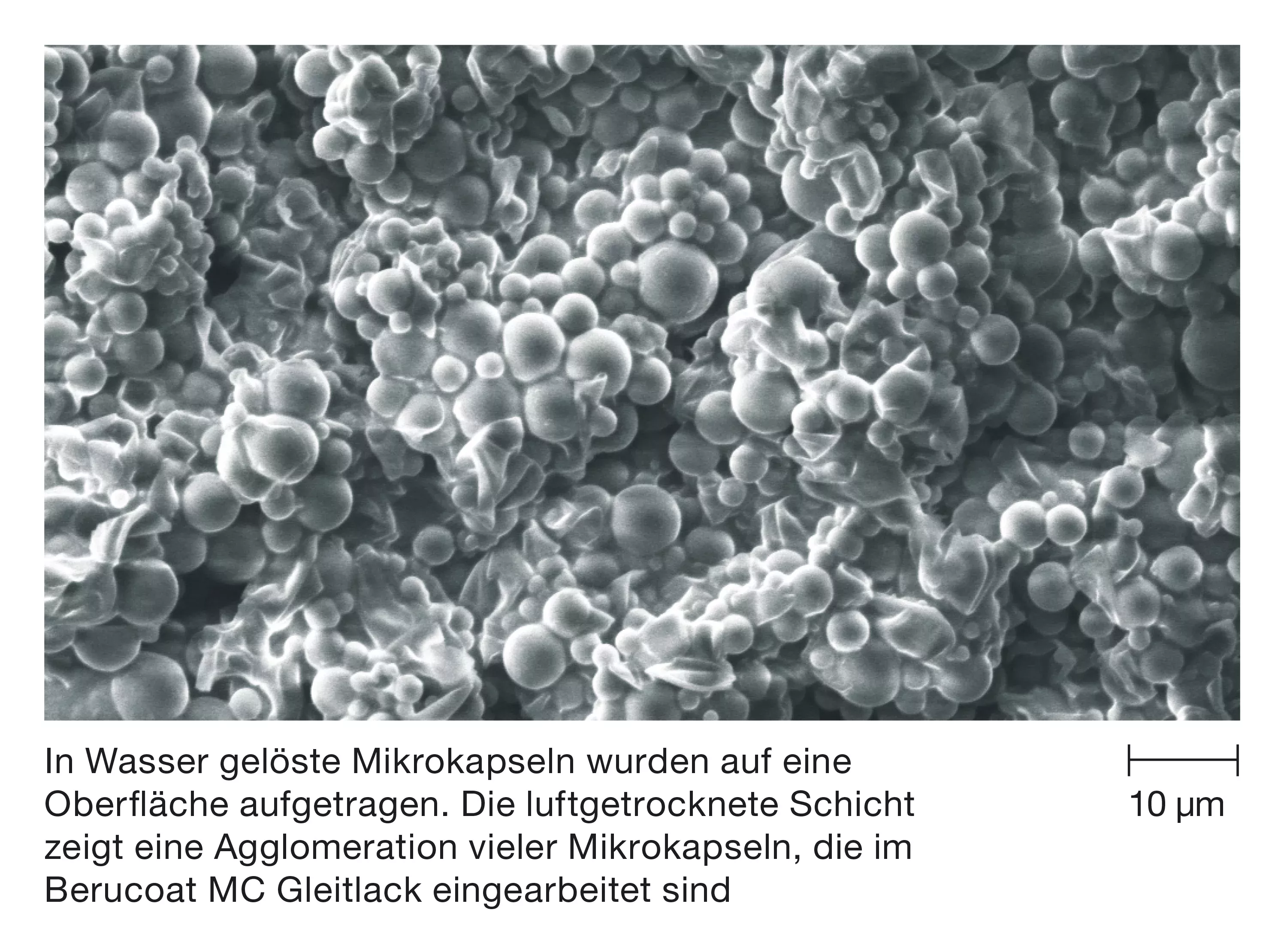 Microcapsules dissolved in water