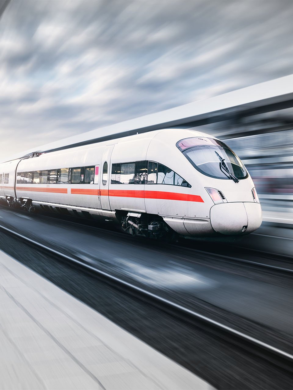 Express train on tracks