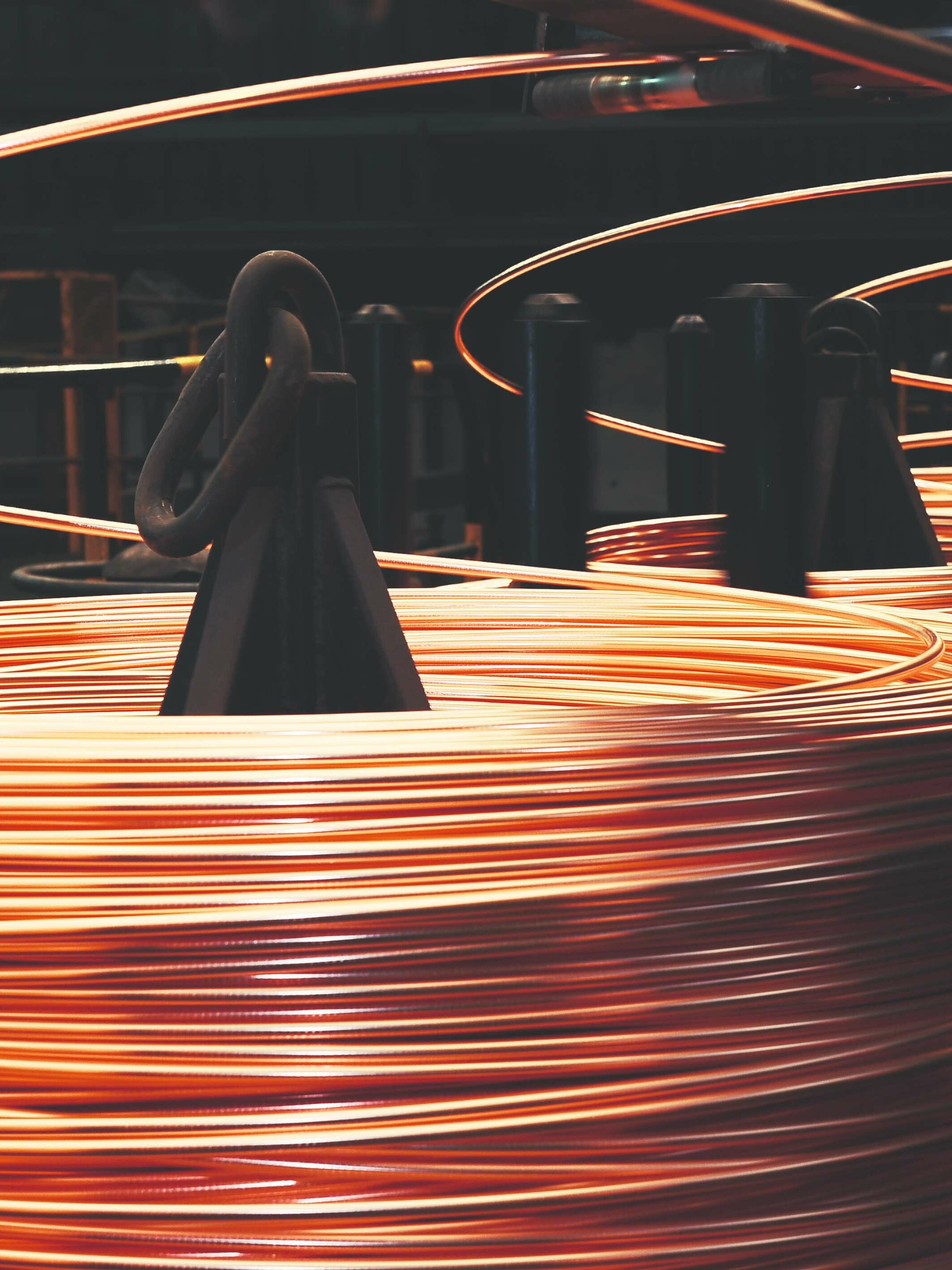 Copper wire tension rolled up